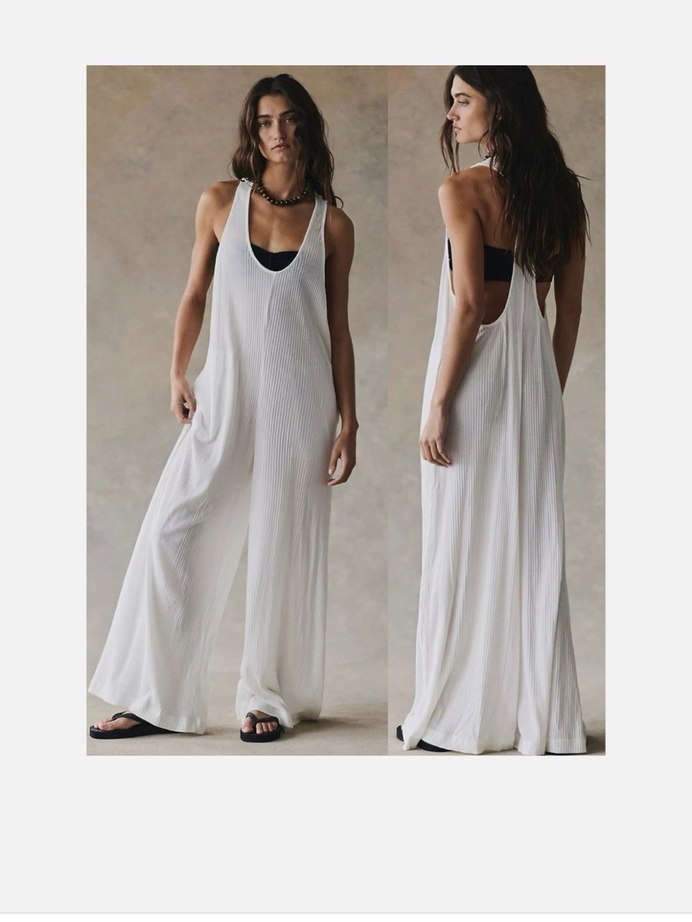 NWT Free People One Piece Jumpsuit/ Med/White